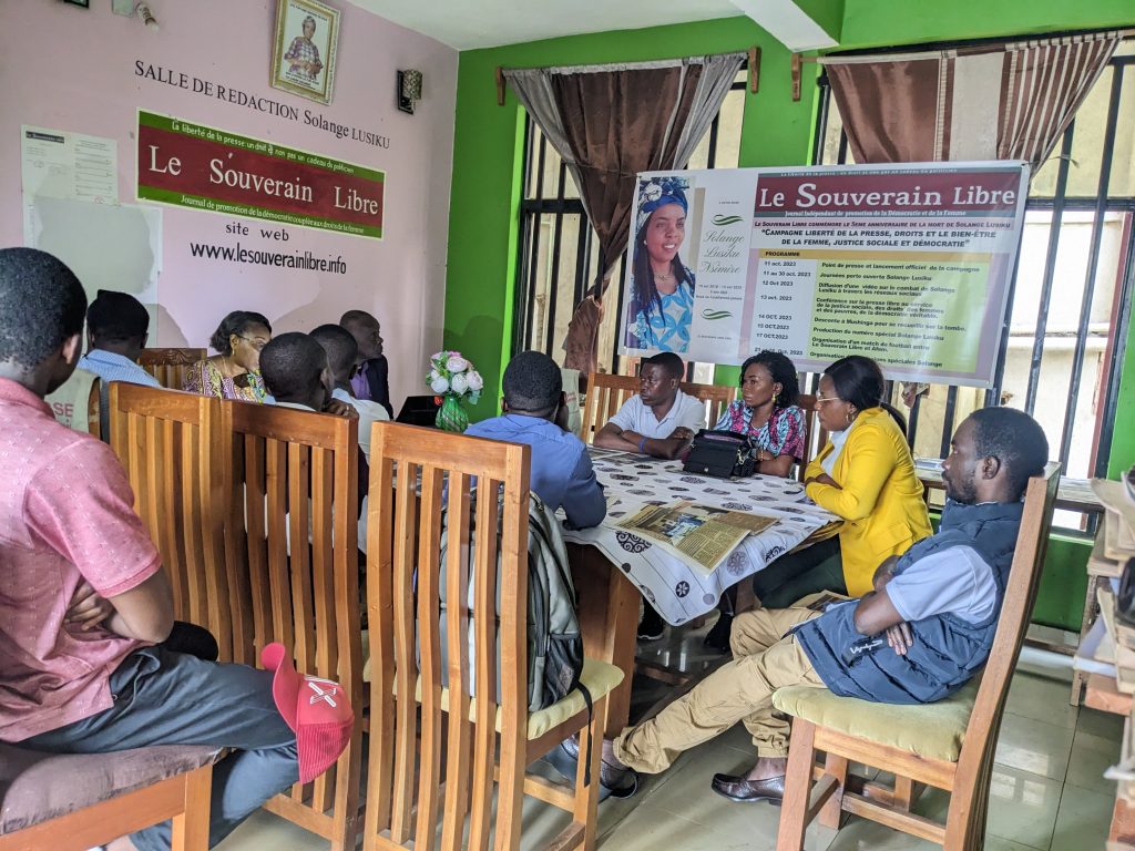 BUKAVU/ 5eme ANNIVERSAIRE DU DECES DE SOLANGE LUSIKU : LE SOUVERAIN LIBRE LANCE LA CAMPAGNE DE LA LIBERTE DE LA PRESSE, DROITS ET BIEN ETRE DE LA FEMME, JUSTICE SOCIALE ET DEMOCRATIE.