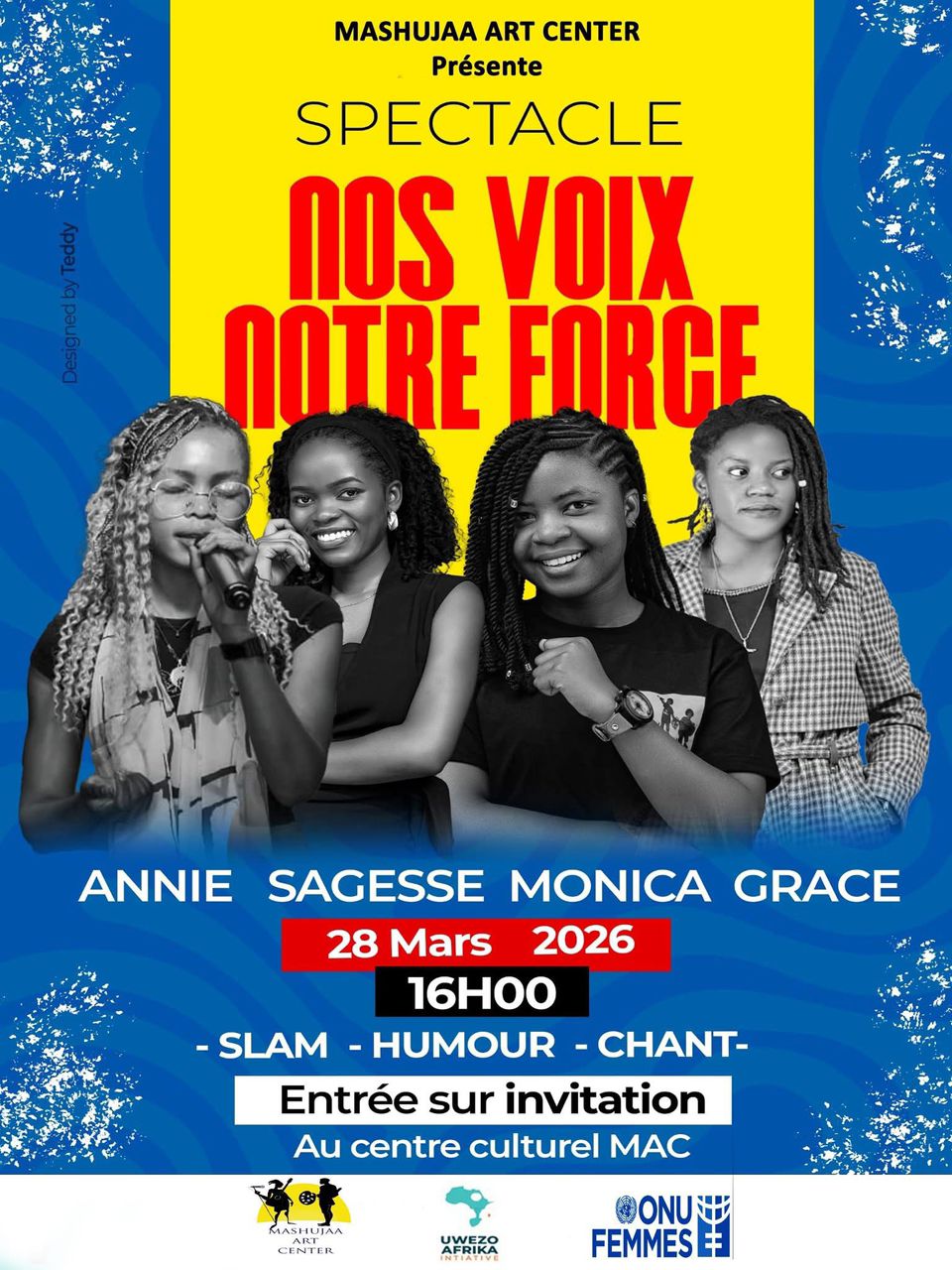 Bukavu : Mashujaa Art Center loue le courage de la femme par le spectacke « Nos voix notre force ».