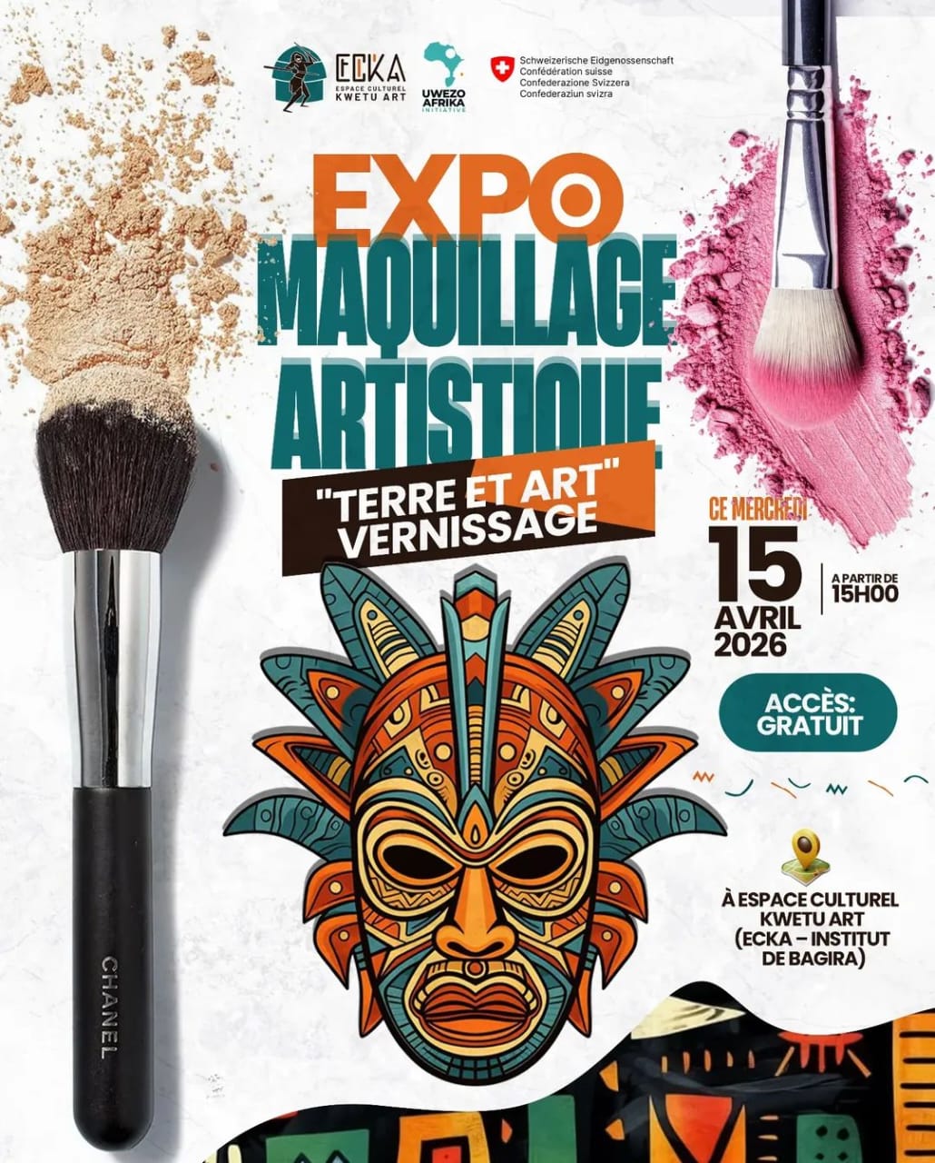 Bukavu : l’exposition du maquillage artistique « Terre et Art » d’ECKA alerte sur la protection de l’environnement.