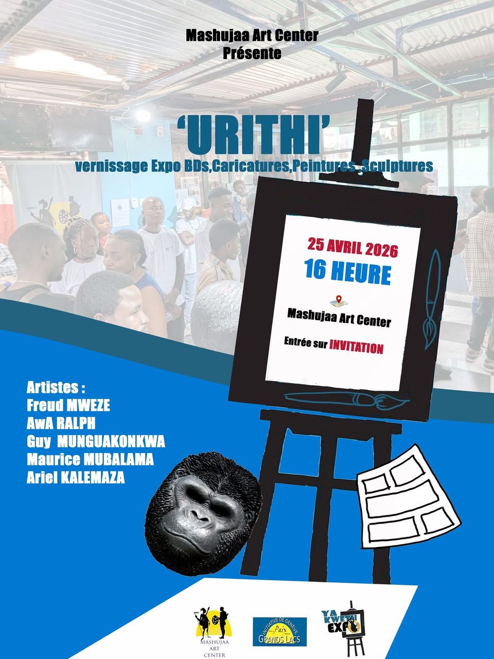 Bukavu : 5 artistes visuels exposent « Urithi » pour valoriser le vivre ensemble.