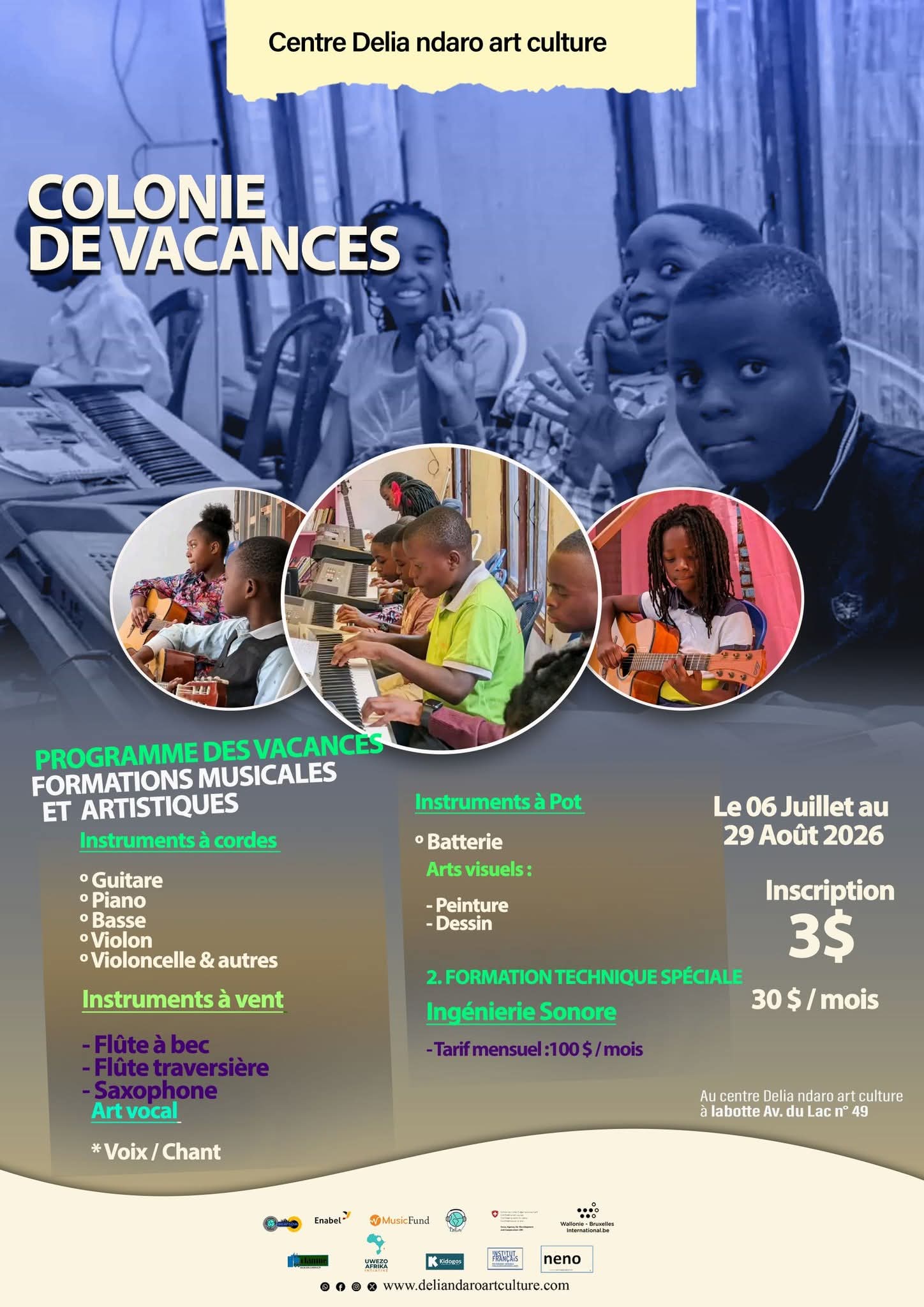 Bukavu : Le centre Delia Ndaro art culture lance la formation musicale et artistique en faveur des enfants